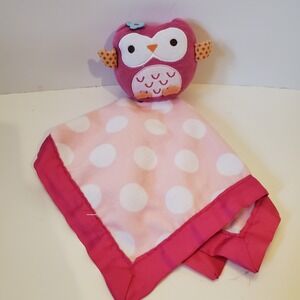 Circo Target Pink Owl Baby Lovey Polka Dot‎ Plush Security Blanket Satin Trim